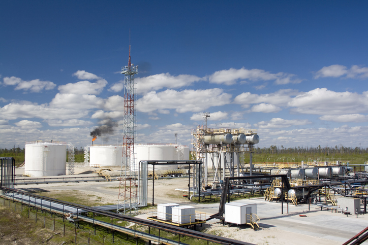 a natural gas refinery plant