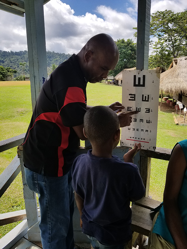 Disability assessments included eyesight testing and many people received eyeglasses on the spot.