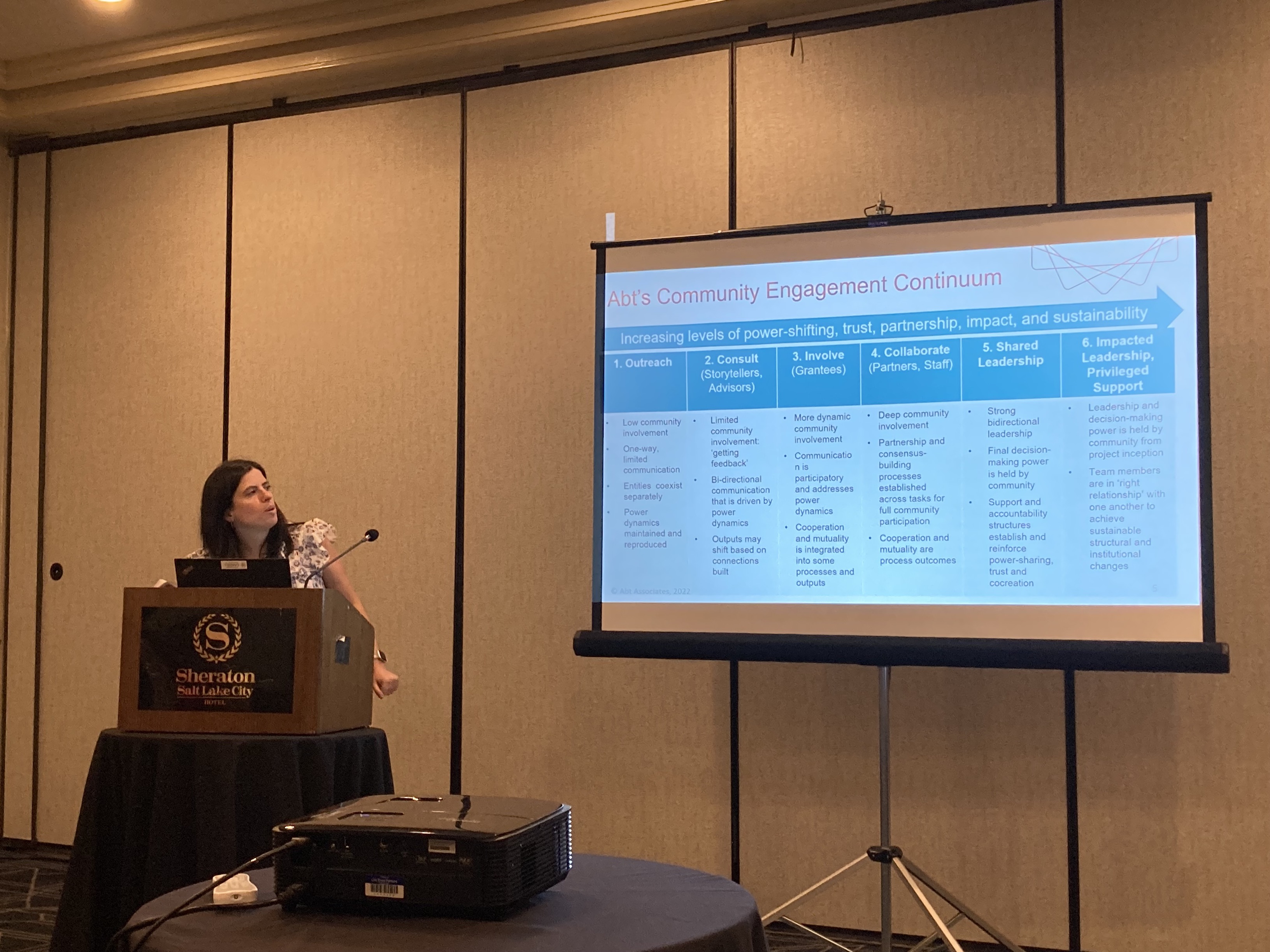 Abt's Deena Schwartz presenting on integrating a structural lens into employment and training program evaluations.