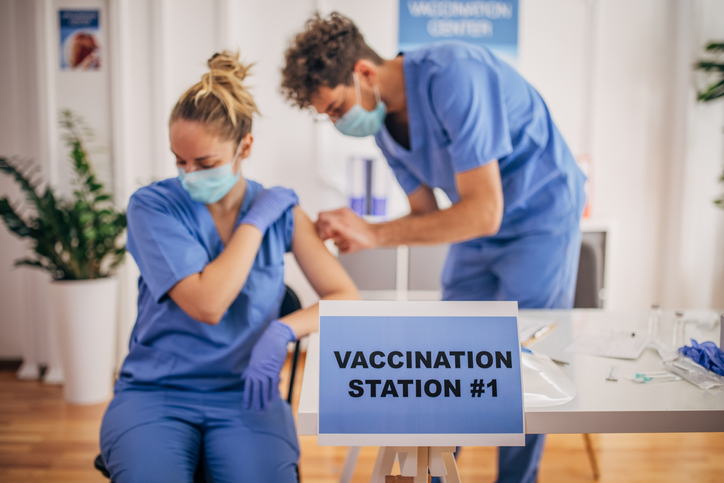 covid vaccination station