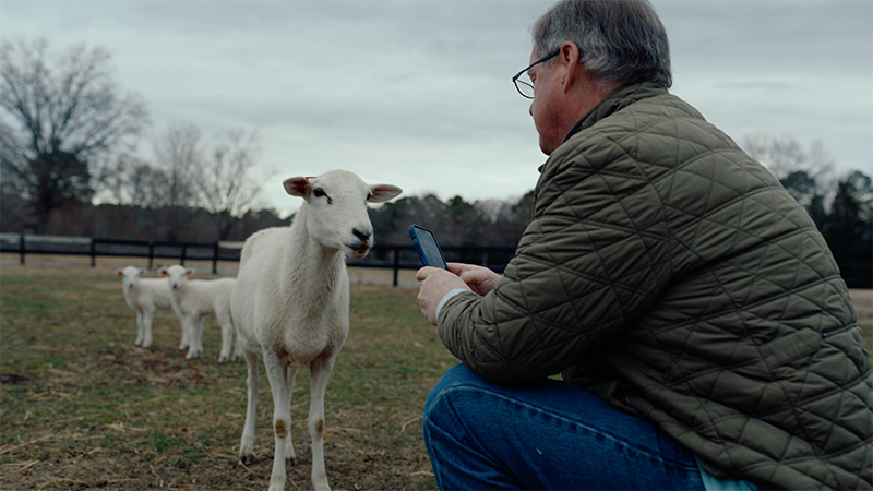 Chris Long, SVP, Abt Digital Solutions, on his farm in Maryland. Photo Credit: Abt Global