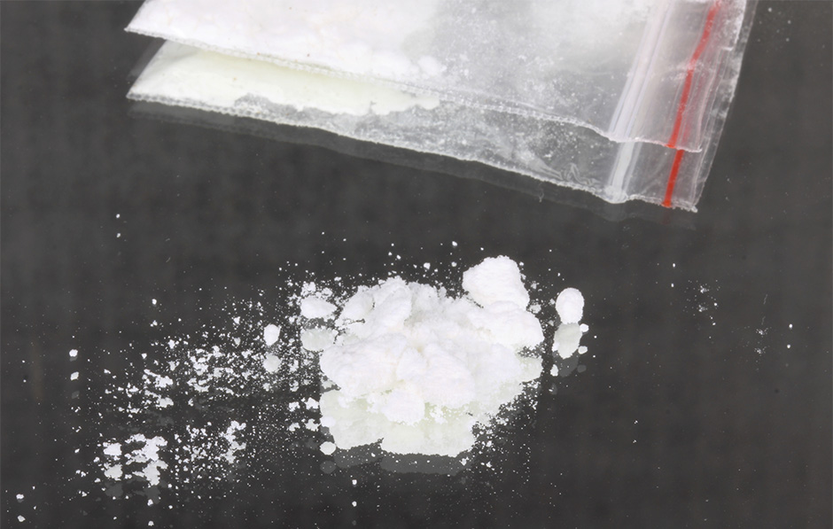 white powder representing illegal drugs