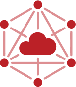 icon of a cloud surrounded by a grid