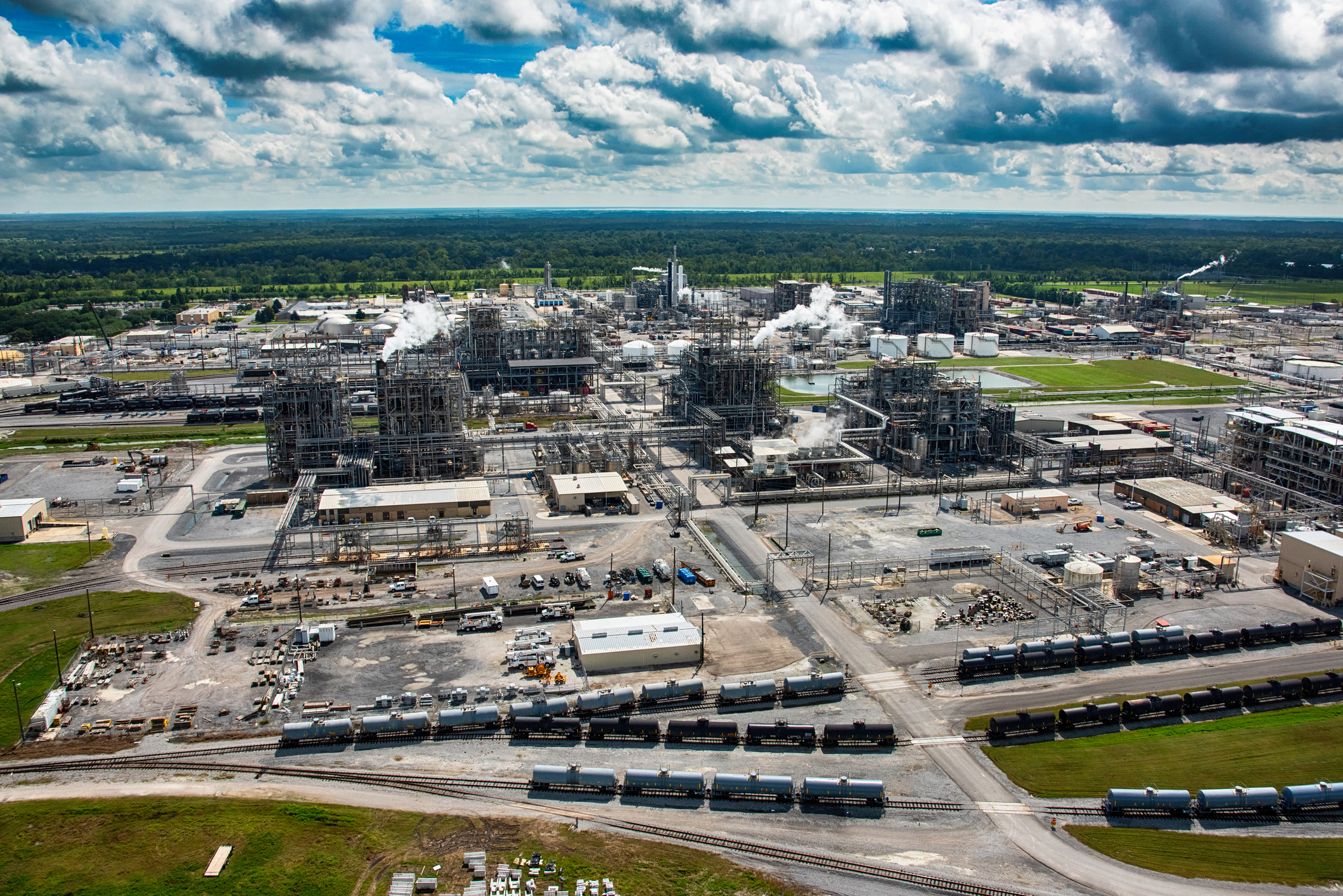 aerial view of a chemical plant