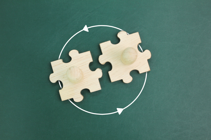 two puzzle pieces