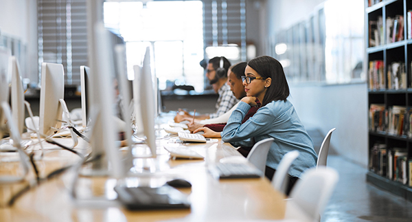 students working