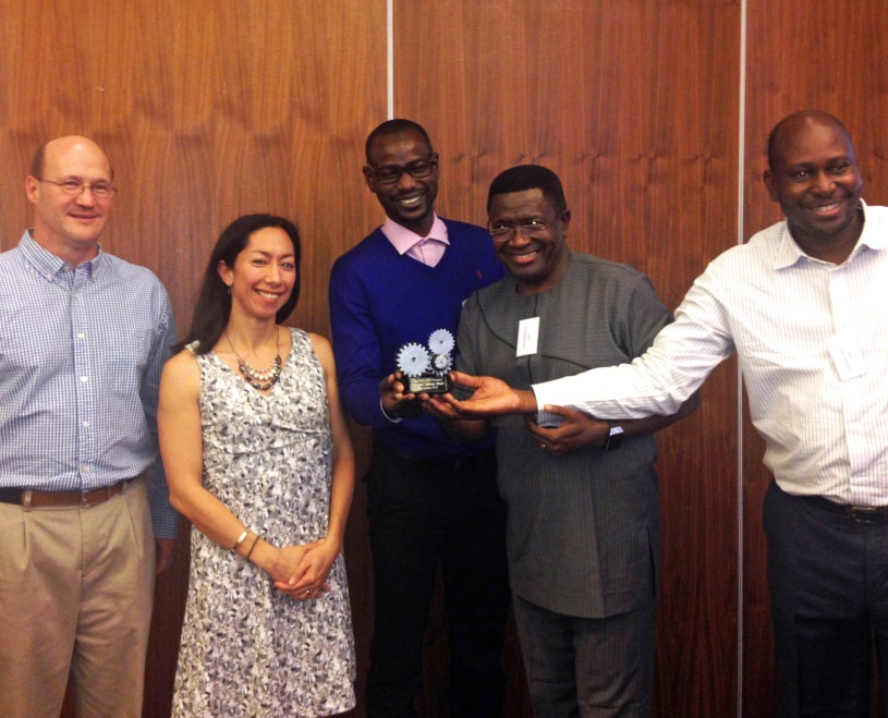 From Left: Project Director Brad Lucas, PMI IRS Lead Allison Belemvire, AIRS Mali Entomological Coordinator Moussa Cisse, AIRS Mali Chief of Party Elie Bankineza and AIRS Mali Operations Manager Seydou Traoré.