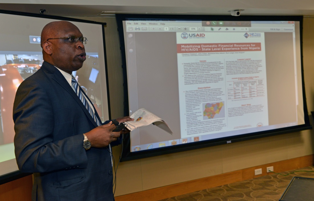 John Osika, Principal Associate for International Health, gave a poster presentation on local funding for HIV services in Nigeria