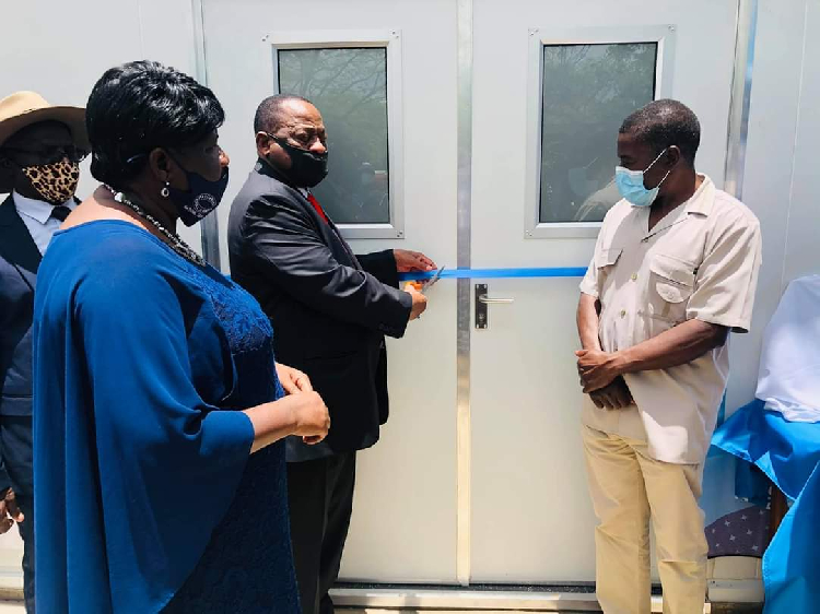Minister of Health and Social Services Kalumbi Shangula opens the doors to an expanded voluntary male circumcision clinic (VMMC), known as the Smart Cut Clinic, at Rundu Intermediate Hospital. Increasing Male Cicumcision in Namibia
