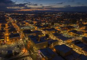 nighttime view of wyoming city