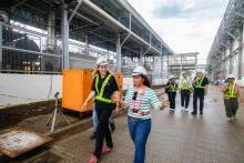 women touring a plant as part of Investing in Women event