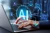 hands on a computer keyboard with the letters "AI" floating above them